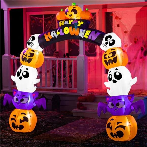 8 FT Cute Halloween Inflatables Pumpkin Archway Outdoor Decoration - Picture 5 of 7